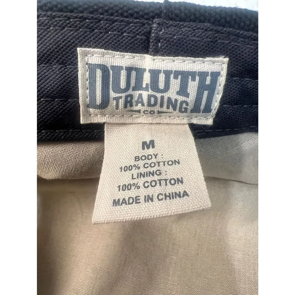 NWT Duluth Black Classic Minimalist Streetwear Flat Cap Metal Snaps Sz M